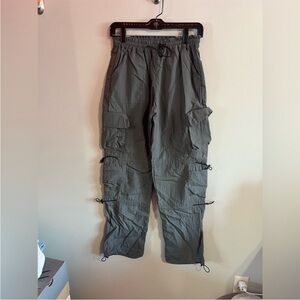 garage grey parachute pants